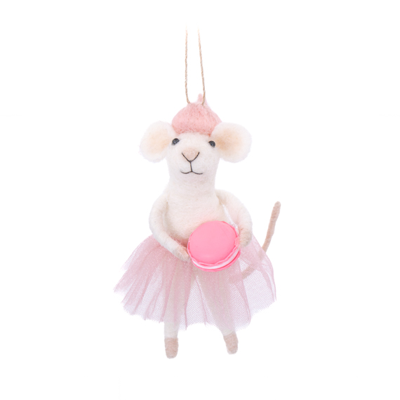 French Mouse with Macaroon Felt Decoration