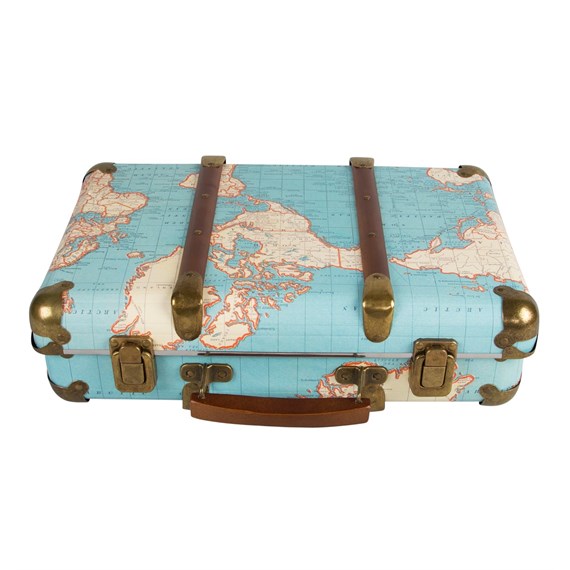Around the World Vintage Map Suitcase