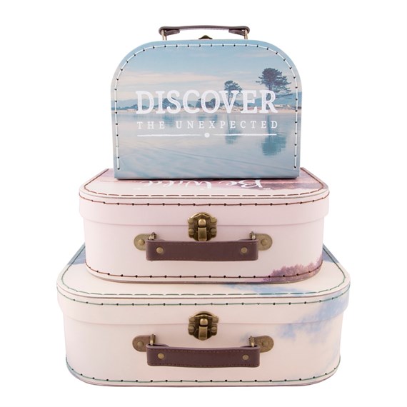 Set of 3 Wanderlust Adventure Suitcases