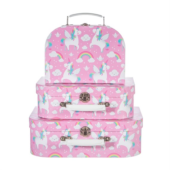 Rainbow Unicorn Suitcases - Set of 3