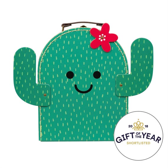 Happy Cactus Suitcase Green