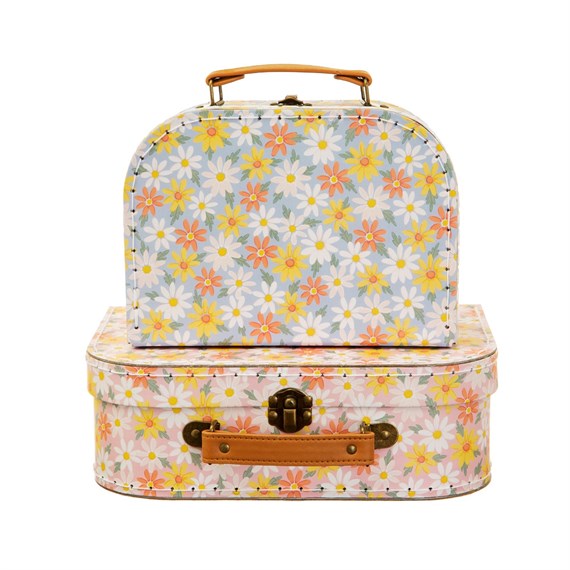 Pink Daisy Suitcases - Set of 2