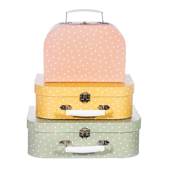 Earth Tones Spotted Suitcase - Set of 3