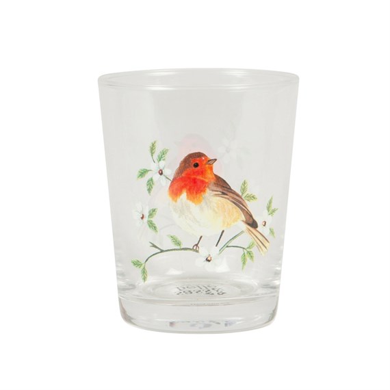 Garden Birds Robin Glass Tumbler