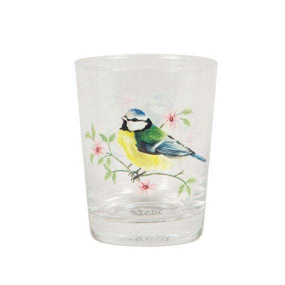 Garden Birds Glass Tumbler – Blue Tit