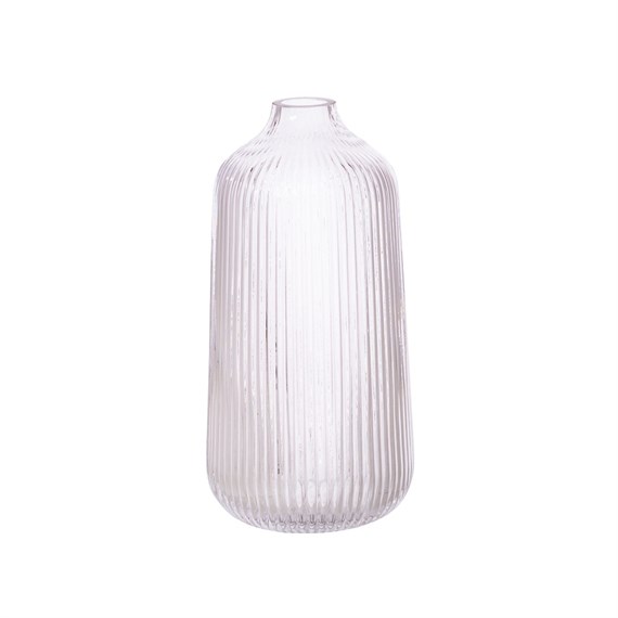 Tall Fluted Glass Vase Clear