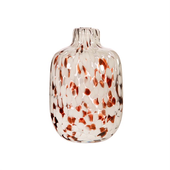 Small Brown Speckled Glass Vase