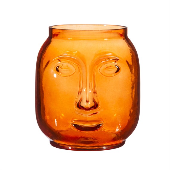 Dark Amber Face Vase