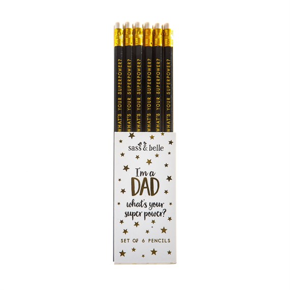 Dad's Superpower Pencils - Set of 6