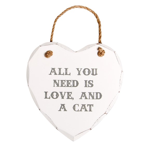 All You Need is Love & a Cat Heart Plaque