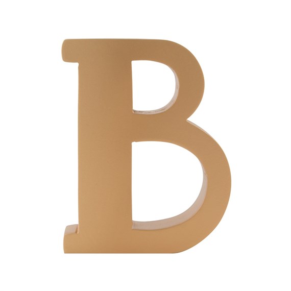 Gold Wooden Letter B Standing Decoration