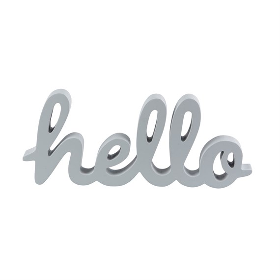 Grey Hello Standing Letters