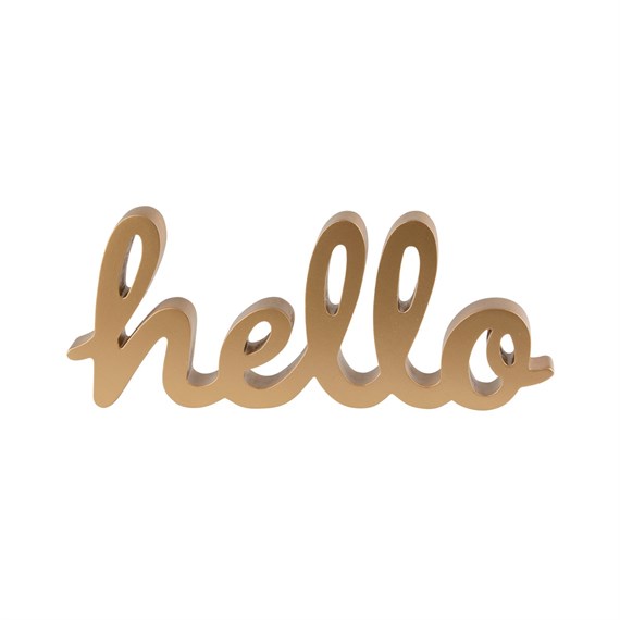 Gold Hello Standing Letters