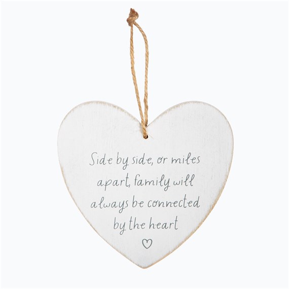 Side by Side or Miles Apart Heart Plaque
