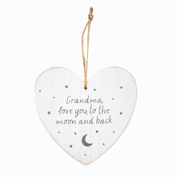 Grandma Love You to the Moon and Back Heart Plaque