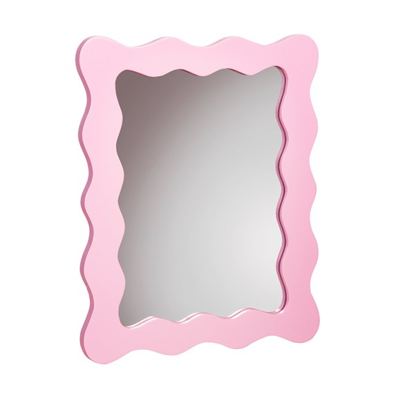 Wiggle Border Mirror Pink
