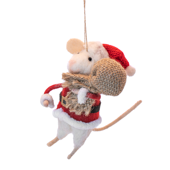 Santa Mouse Hanging Decoration