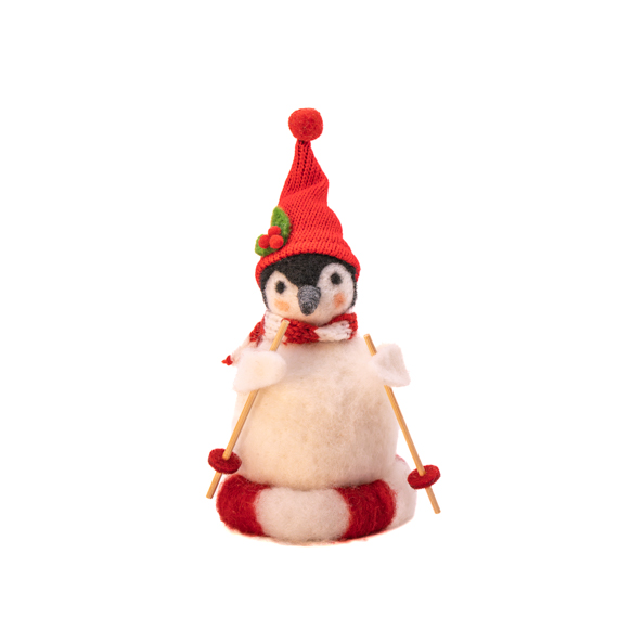 Penguin on a Rubber Ring Felt Decoration