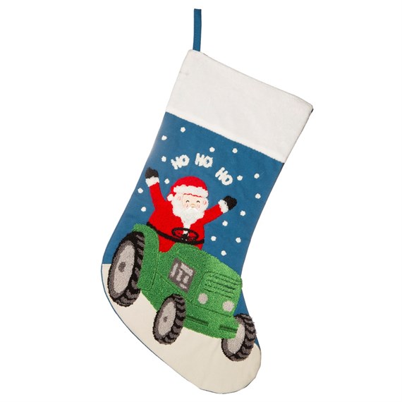 Santa in a Tractor Stocking