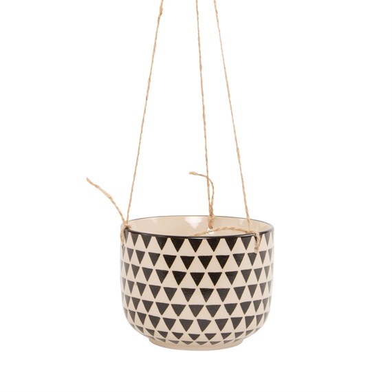 Black Geo Isla Hanging Planter