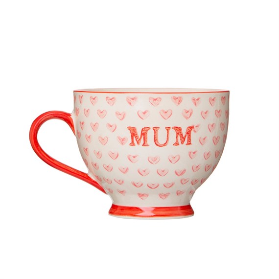 Bohemian Red Hearts Mum Mug