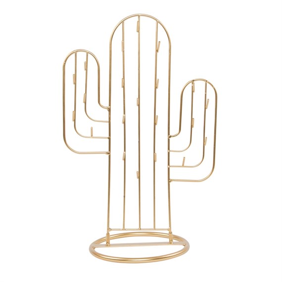 Gold Cactus Jewellery Stand
