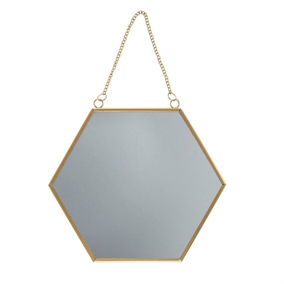 Touch of Gold Hexagon Mirror