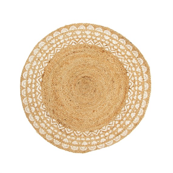 Ibiza Modern White Jute Rug