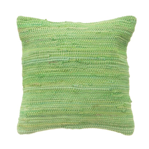 Green Chindi Rag Cushion