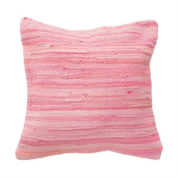 Pink Chindi Rag Cushion