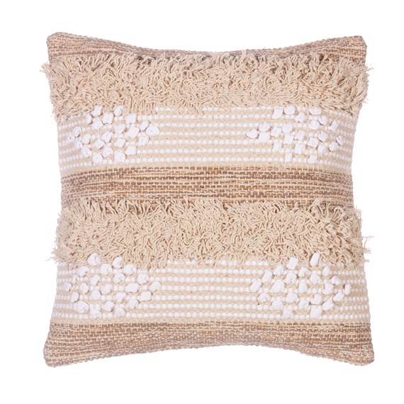 White Diamond Striped Cushion Cover