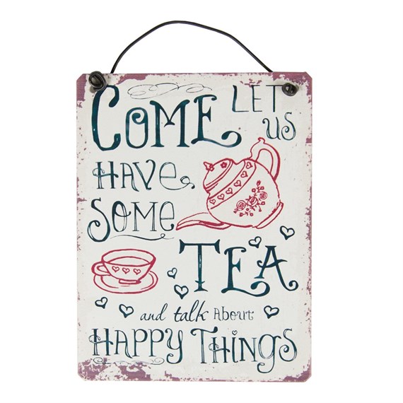 Let Have Some Tea Retro Small Plaque