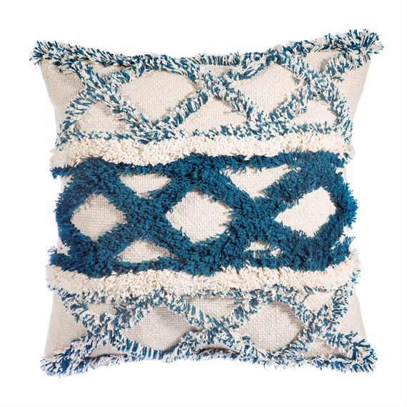 Blue Zigzag Cushion