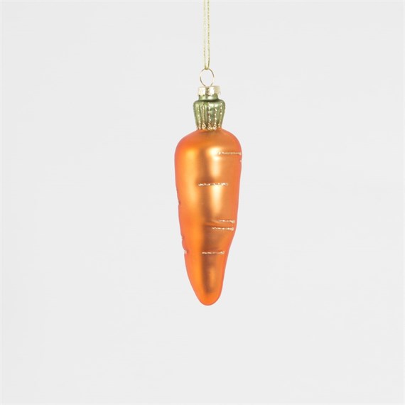 Winter Veggies Carrot Shaped Bauble Orange