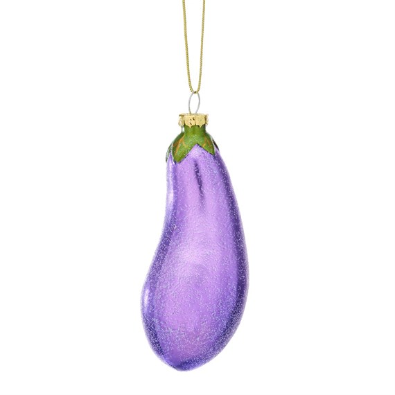 Fun Food Aubergine Shaped Bauble Purple