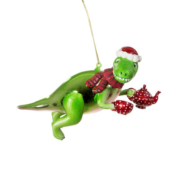 Tea Rex Shaped Bauble Green