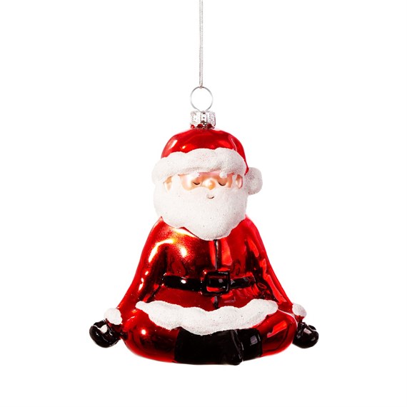 Yoga Santa Shaped Bauble Red