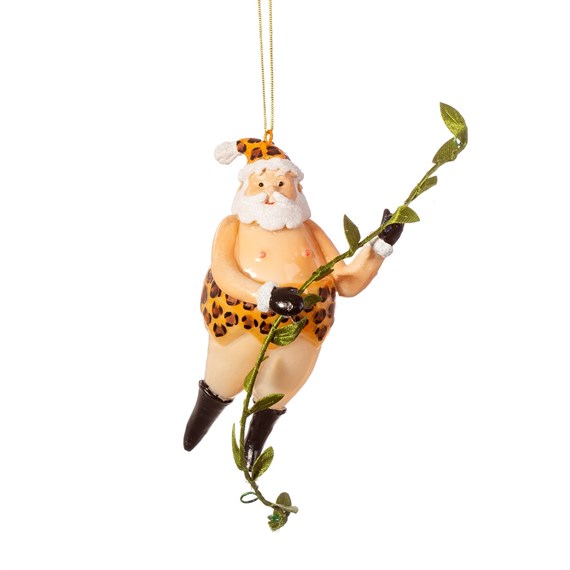 Tarzan Santa Shaped Bauble