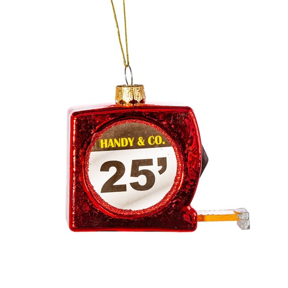 Tape Measure Shaped Bauble Red