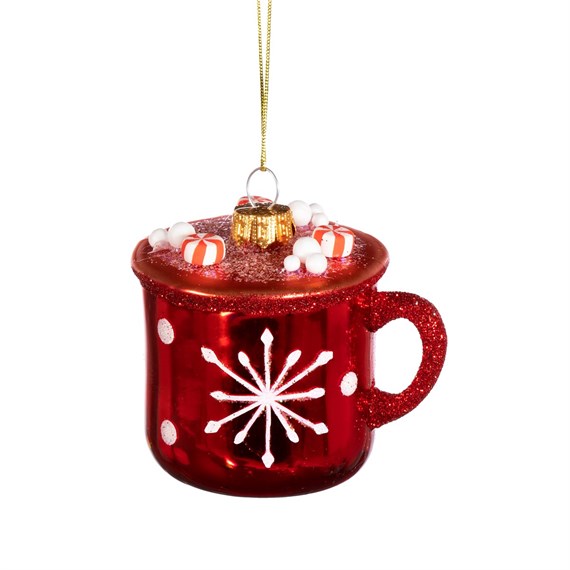 Enamel Hot Chocolate Mug Shaped Bauble