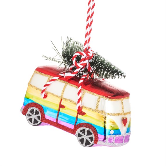Rainbow Camper Van with Tree Bauble