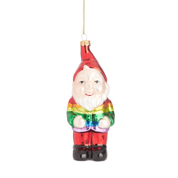 Rainbow Gnome Shaped Bauble