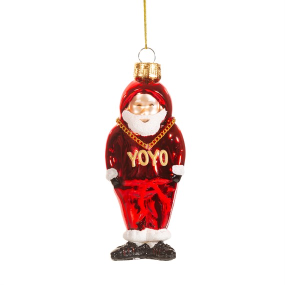 Yo Yo Yo Santa Shaped Bauble