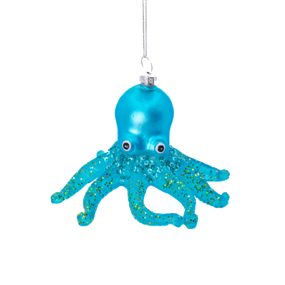 Blue Octopus Shaped Bauble