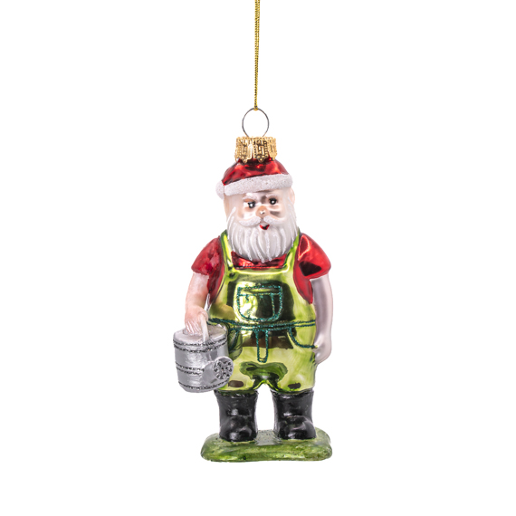 Santa Gardening Shaped Bauble