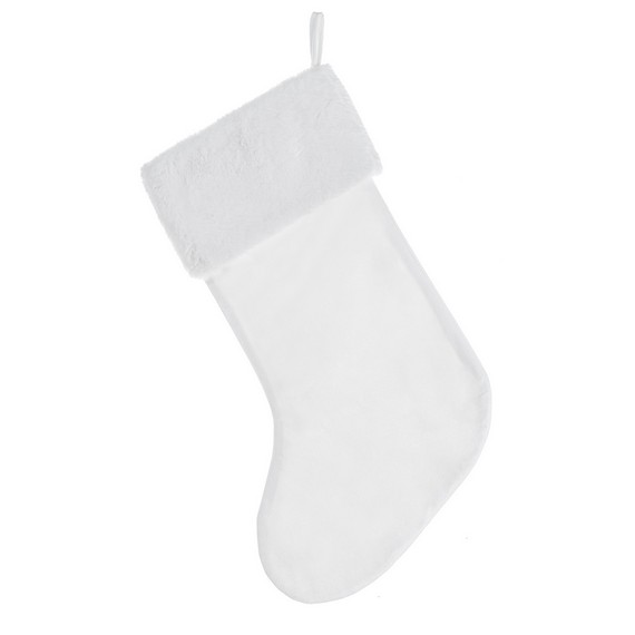 White Faux Fur Christmas Stocking