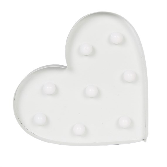 Heart Led Light Wall Decoration White