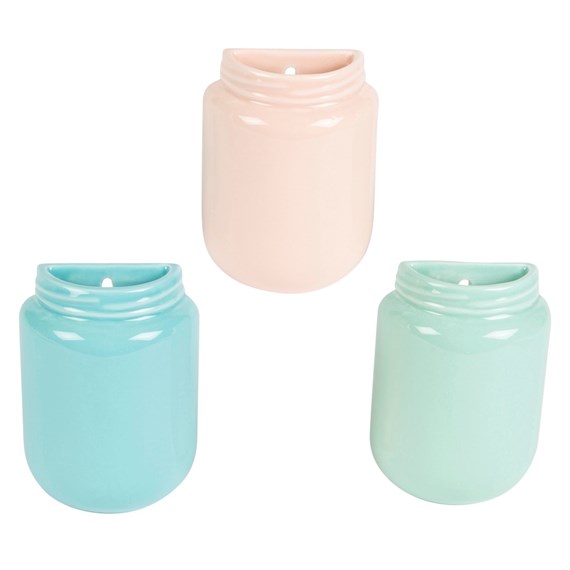 Pretty Pastels Wall Mounted Mason Jar Vase  (options available)