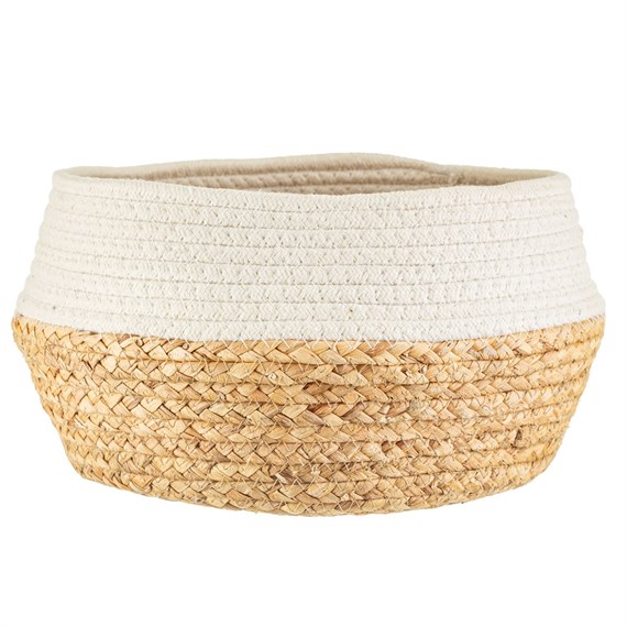 White Dip Rope & Grass Basket