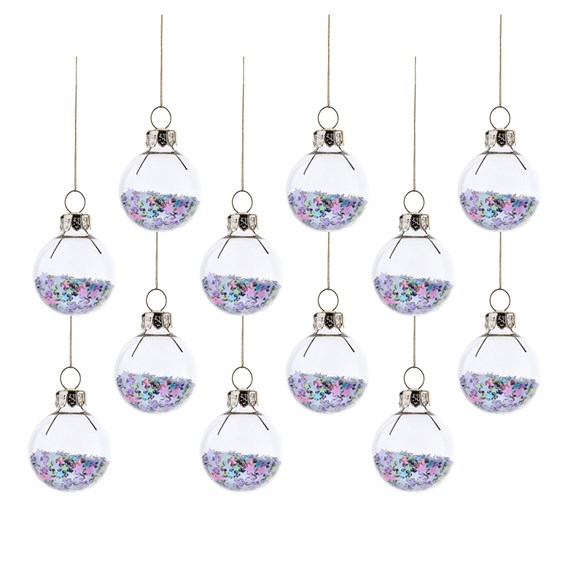 Pastel Stars Mini Baubles - Set of 12